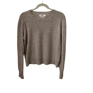 NOTSHY NWT Cashmere Sweater Light Gray Crew Neck Long Sleeve Thumbhole Size S